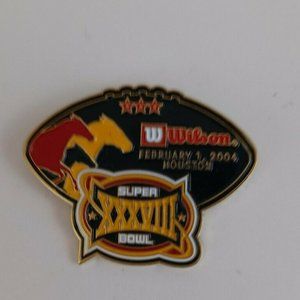 February 1, 2004 Houston Wilson NFL Super Bowl XXXVIII (38) Lapel Hat Pin
